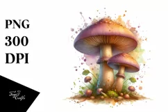 Glossy Mushroom Watercolor PNG Product Image 3