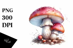 Glossy Mushroom Watercolor PNG Product Image 1