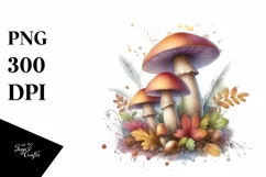 Glossy Mushroom Watercolor PNG Product Image 1
