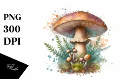 Glossy Mushroom Watercolor PNG Product Image 3