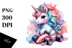 Speedy Baby Unicorn PNG Product Image 1