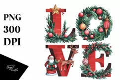Love Christmas Illustration PNG Product Image 1