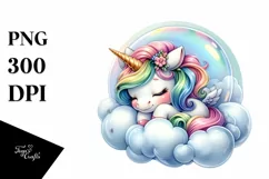 Cute Baby Unicorn in a Bubble | Clipart Product Image 3