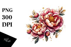 Detailed Peonies Stained Clipart Product Image 3