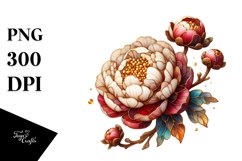 Detailed Wooden Stained Peonies | Sublimation | Clipart Product Image 3
