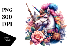 Colorful Baby Unicorn French Court PNG Product Image 1