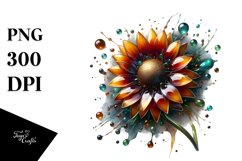 Sunflower Watercolor Glossy Clipart Product Image 1