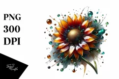 Sunflower Watercolor Glossy Clipart Product Image 1