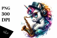 Artistic Unicorn Jazz Club PNG Product Image 3