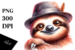Happy Sloth with Hat Clipart Product Image 1