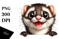Funny Crazy Weasel Clipart Product Image 1
