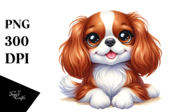 Cute Cavalier King Charles Spaniel, PNG Product Image 1