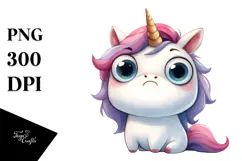 Funny Baby Face Unicorn PNG Product Image 1