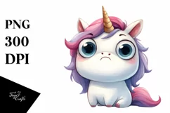 Funny Baby Face Unicorn PNG Product Image 3