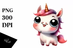 Funny Baby Face Unicorn PNG Product Image 1