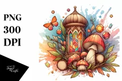 Pastel Wooden Stained Mushroom PNG Product Image 3