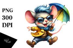 Excited Baby Mouse Jumping PNG Product Image 1