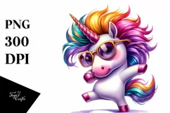 Cute Unicorn with Cool Haircut PNG Product Image 3