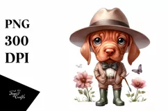 Vizsla Rain Boots Watercolor Baby Clipart Product Image 1