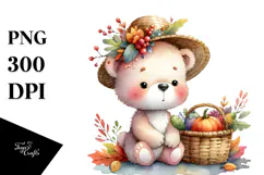 Quirky Baby Bear Watercolor PNG Product Image 1