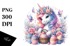 Colorful Baby Unicorn Monkey PNG Product Image 1