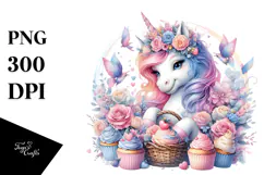 Colorful Baby Unicorn Monkey PNG Product Image 1