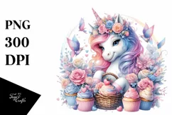 Colorful Baby Unicorn Monkey PNG Product Image 1