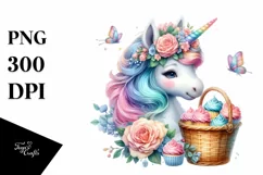 Colorful Baby Unicorn Monkey PNG Product Image 3