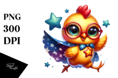 Funny Baby Chicken with Superhero Cape PNG Product Image 1