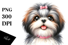 Watercolor Cute Shih Tzu, High-Res PNG Product Image 1