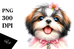 Happy Shih Tzu Whimsy PNG Product Image 1
