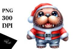 Sublimation Baby Walrus Santa Suit Clipart Product Image 3