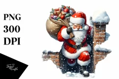 Santa Trough the Chimney PNG Product Image 3