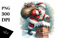 Santa Trough the Chimney PNG Product Image 1