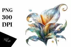 Shiny Calla Lily Made of with Watercolor Splash | Clipart Product Image 3