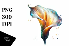 Shiny Calla Lily in Watercolor Splash | Sublimation | Product Image 1