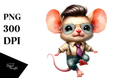 Cheerful Baby Mouse Jumping PNG Product Image 1