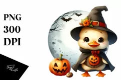 Retro Baby Duck on a Moon PNG Product Image 3