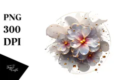 Abstract Impatiens with Golden Insertions PNG Product Image 1