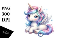 Cute Baby Unicorn in Pastel Watercolor | Sublimation | Product Image 1