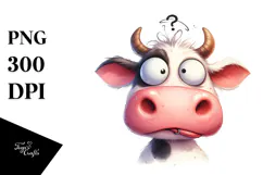 Funny Cow with Cross-Eyed Expression PNG Product Image 1