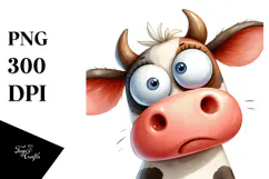 Funny Cow with Cross-Eyed Expression PNG Product Image 1