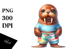 Expressive Walrus Beach Clipart Product Image 1