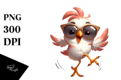 Bird with Sunglasses Paint-Like PNG Product Image 1