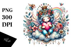 Adorned Duck Holding Heart, PNG Product Image 1