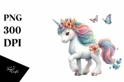 Colorful Baby Unicorn PNG Product Image 3