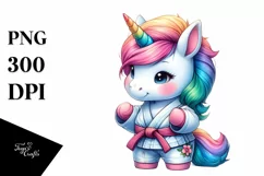 Colorful Baby Unicorn Karate Belt PNG Product Image 1