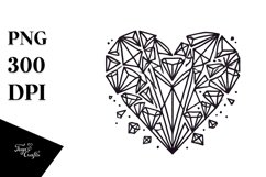 Broken Diamond-like Heart, PNG Product Image 1