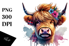Cool Highland Calf, Winking PNG Product Image 1