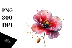 -like Poppy Watercolor Splash PNG Product Image 1